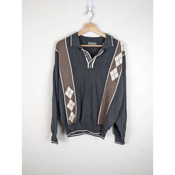 VINTAGE Grandpa Sweater preppy Dad sweater - Picture 6 of 10